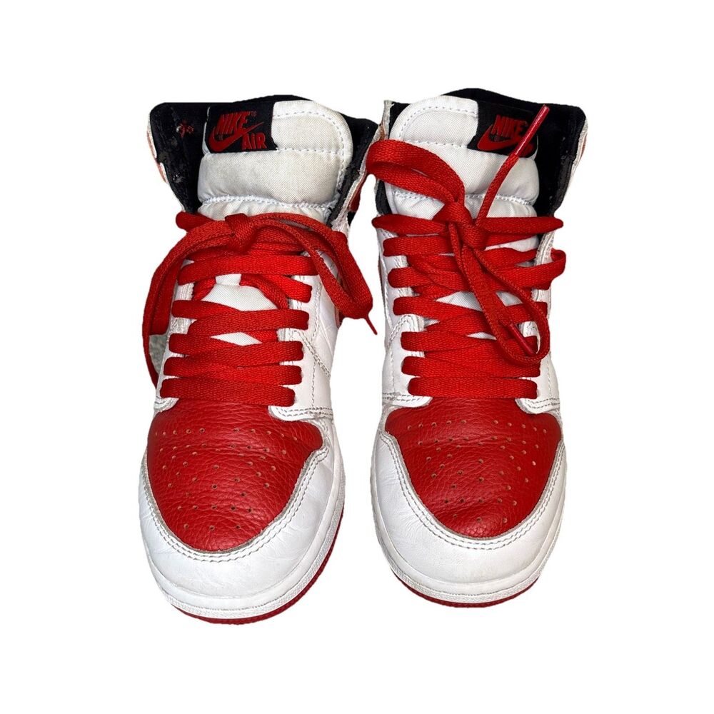 Nike Air Jordan Retro 1 High OG Heritage Shoes Red White Sneakers Size 4 YOUTH